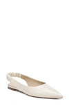 Sam Edelman Whitney Womens Leather Slip On Slingbacks In Ivory