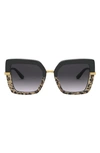 Dolce & Gabbana Square-frame Sunglasses In Print Leo/ Black/grey Gr Black