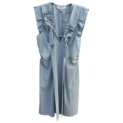 Pre-owned Max Azria Wool Mid-length Dress In Grey