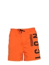 Dsquared2 Logo-print Drawstring Swim Shorts In Arancione
