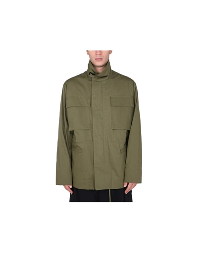 Off-white Arrows Cotton Field Jacket In Green