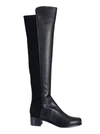 Stuart Weitzman Keelan City Microstretch And Leather Knee Boots In Black