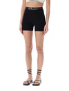 Khaite Bryant Logo Viscose Blend Bike Shorts In Black