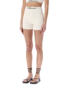 Khaite Bryant Intarsia Ribbed-knit Shorts In Ivory