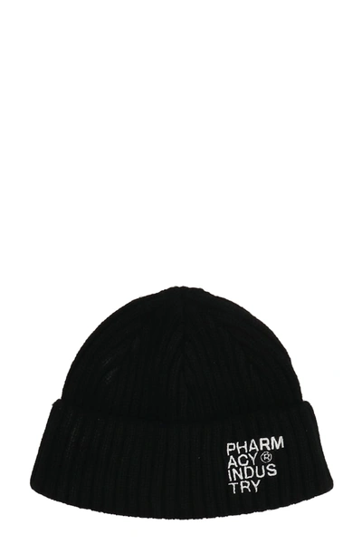 Pharmacy Industry Ribbed Short Cap With Embroidery In Black