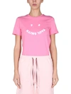 PS BY PAUL SMITH HAPPY T-SHIRT WITH FLOCKED LOGO