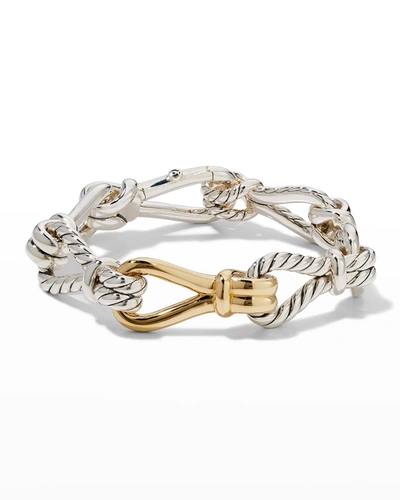 David Yurman 14mm Thoroughbred Loop Chain Bracelet In Silver And 18k Gold In Two Tone