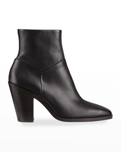 Rag & Bone Axel Square-toe Leather Ankle Boots In Black