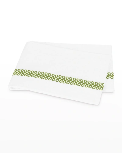 Matouk Astor Braid Flat Sheet, Full/queen In Grass