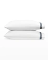Matouk Astor Braid Pillowcases, Pair, Standard In Sky