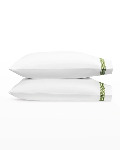 Matouk Astor Braid Standard Pillowcases, Pair In Grass