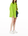 Valentino Oversized Silk-faille Shirt In Bt Green