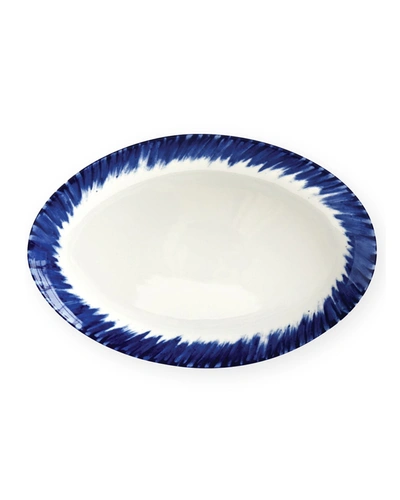 Bernardaud In Bloom Oval Platter, 13" In White/blue