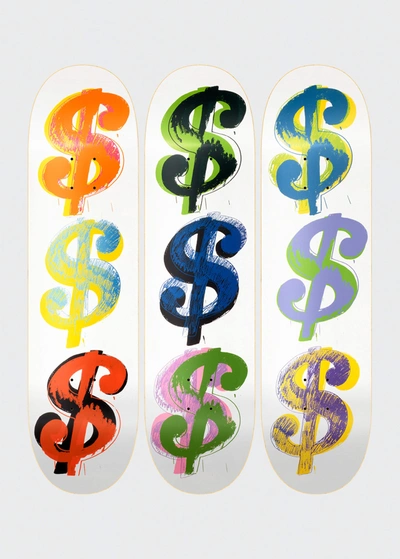 The Skateroom Dollar Sign 9 By Andy Warhol Skateboard Wall Art, Set Of 3