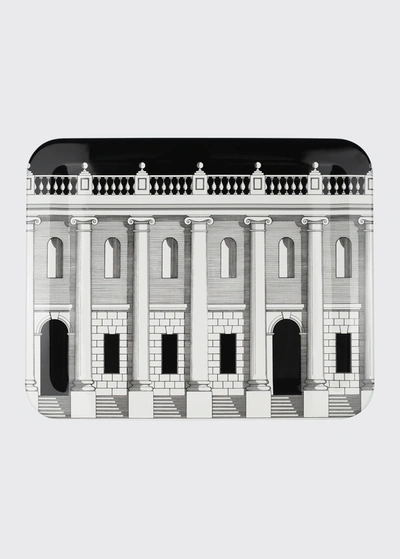 Fornasetti Casa Con Colonne Tray - 48x60 Cm In Black/white
