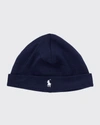 Ralph Lauren Kids' Logo Doubled Cotton Jersey Hat In Navy