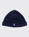 Polo Ralph Lauren Kids' Logo Doubled Cotton Jersey Hat In Navy