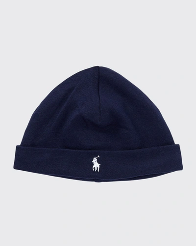 Polo Ralph Lauren Logo Doubled Cotton Jersey Hat In Navy
