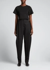 Totême Women Black Cotton Blend T-shirt In Black 200