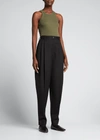 Totême Espera Rib Stretch Organic Cotton Tank In Forest 697