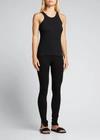 Totême 'espera' Black U Neck Rib Tank Top In Stretch Cotton Woman Toteme In Black 200