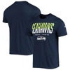 New Era College Navy Seattle Seahawks Combine Authentic Big Stage T-shirt In Navy