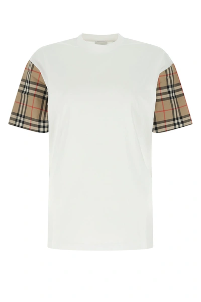 BURBERRY BURBERRY WHITE COTTON T-SHIRT