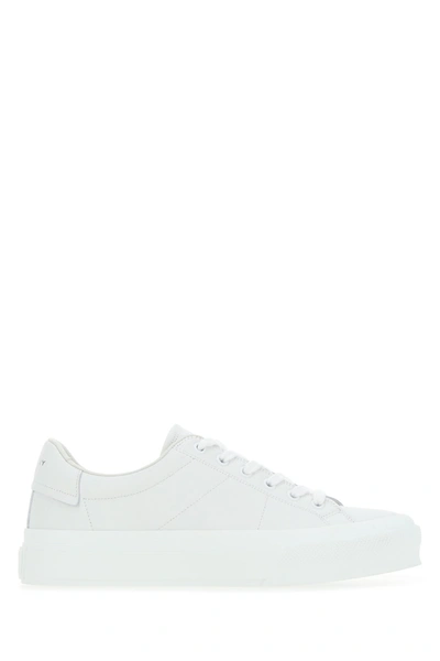 Givenchy City Court Logo-detailed Leather Sneakers In White