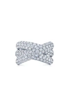 Kwiat 18kt White Gold Diamond Moonlight Three-row Crossover Ring In 18ky