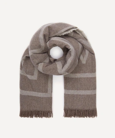 Totême Monogram Wool Cashmere Scarf In Tobacco