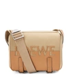 LOEWE LOEWE SMALL CANVAS AND LEATHER SIGNATURE MILITARY MESSENGER BAG