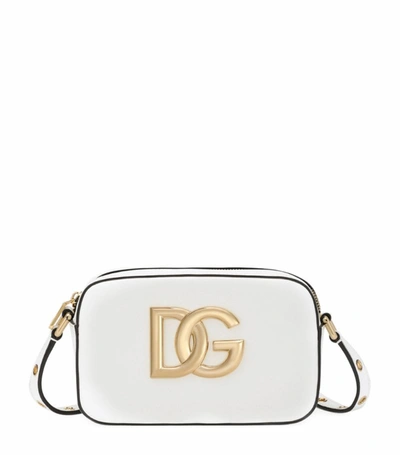 Dolce & Gabbana Dg Millennials Leather Camera Bag In Bianco Ottico
