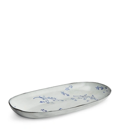 Soho Home Everly Floral-print Serving Platter In Grey