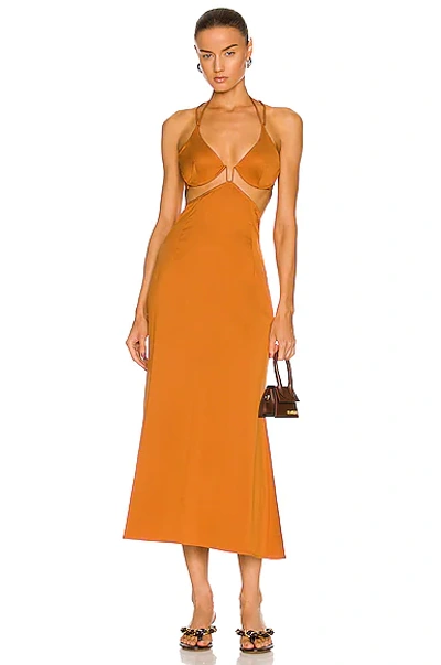 Cult Gaia Kisha Bustier Maxi Dress In Brown