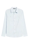 Travismathew Travis Mathew Hefe Regular Fit Flannel Sport Shirt In Heather Powder Blue