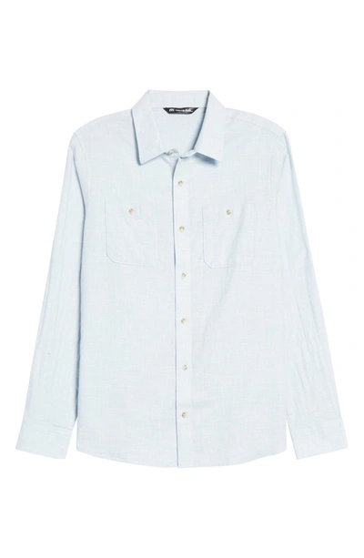 Travismathew Travis Mathew Hefe Regular Fit Flannel Sport Shirt In Heather Powder Blue