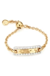 Monica Vinader Havana Bar Friendship Chain Ring In Yellow Gold/ Diamond