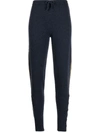 Madison.maison Laminated-stripe Cashmere Trousers In Blue