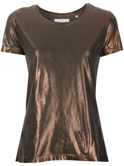 Madison.maison Lamina Metallic T-shirt In Gold