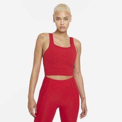 Nike Yoga Luxe Women's Infinalon Crop Top In Gym Red,team Red