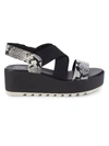 Sorel Women's Cameron Snakeskin-embossed Slingback Platform Sandals In Black