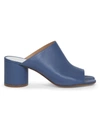 Maison Margiela Hannah Leather Mules In Dark Denim