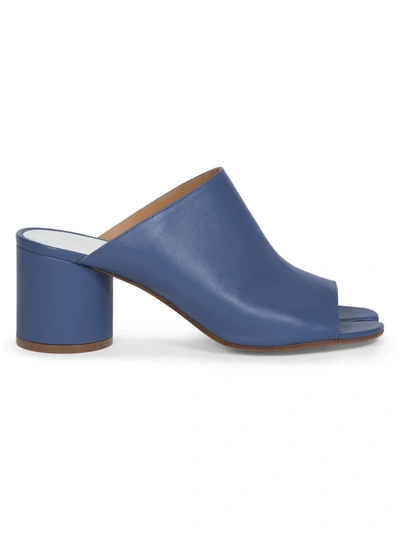 Maison Margiela Hannah Leather Mules In Dark Denim