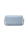 Michael Michael Kors Small Jet Set Charm Leather Crossbody Phone Case In Pale Blue