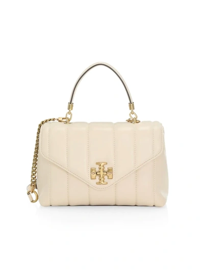 Tory Burch Small Kira Leather Top Handle Satchel In Ivory