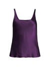 Natori Key Double Layer Silk Tank Top In Dark Purple