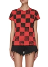 MOTHER THE BOXY GOODIE' CHECKER PRINT COTTON T-SHIRT