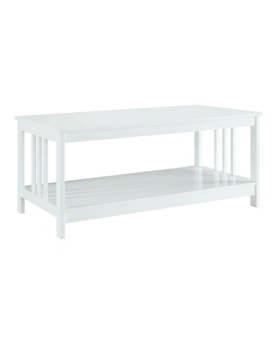 Convenience Concepts Mission Coffee Table With Shelf In White