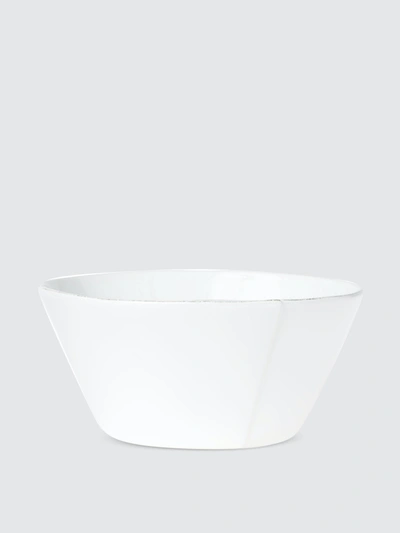 Vietri Lastra Large Stacking Stoneware Serving Bowl In White