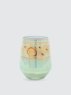 Vietri Regalia Stemless Wine Glass In Aqua